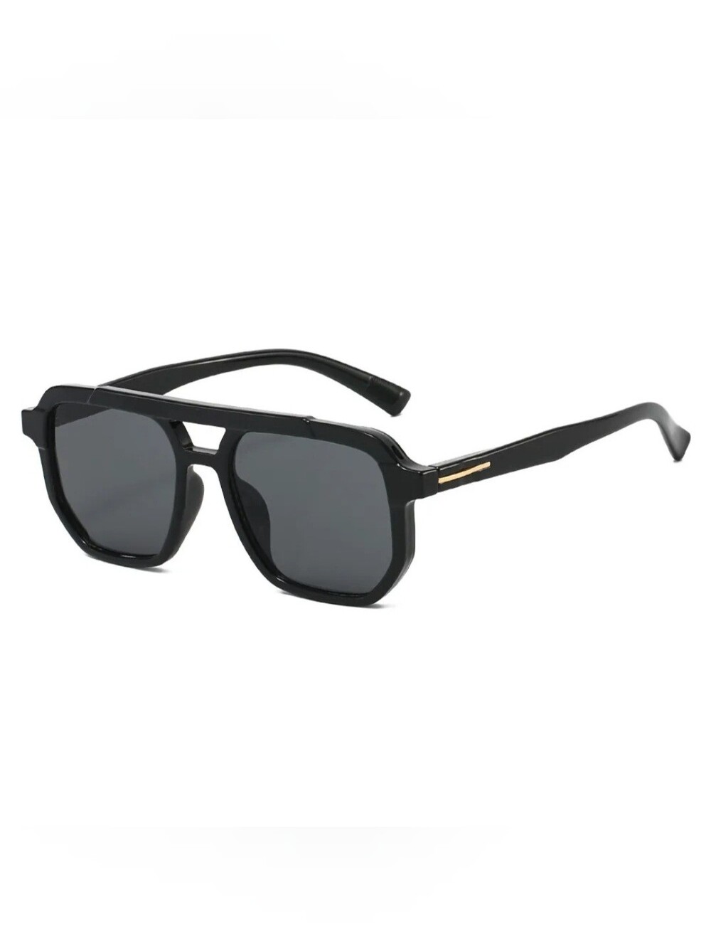 Black Aviator-Style Sunglasses